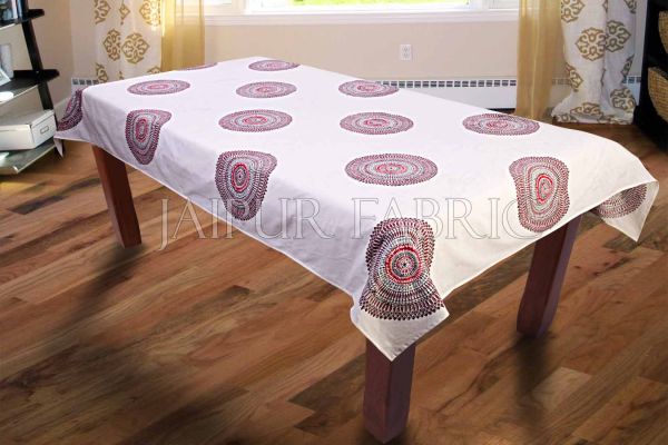 Red Barmeri Print Table Cover