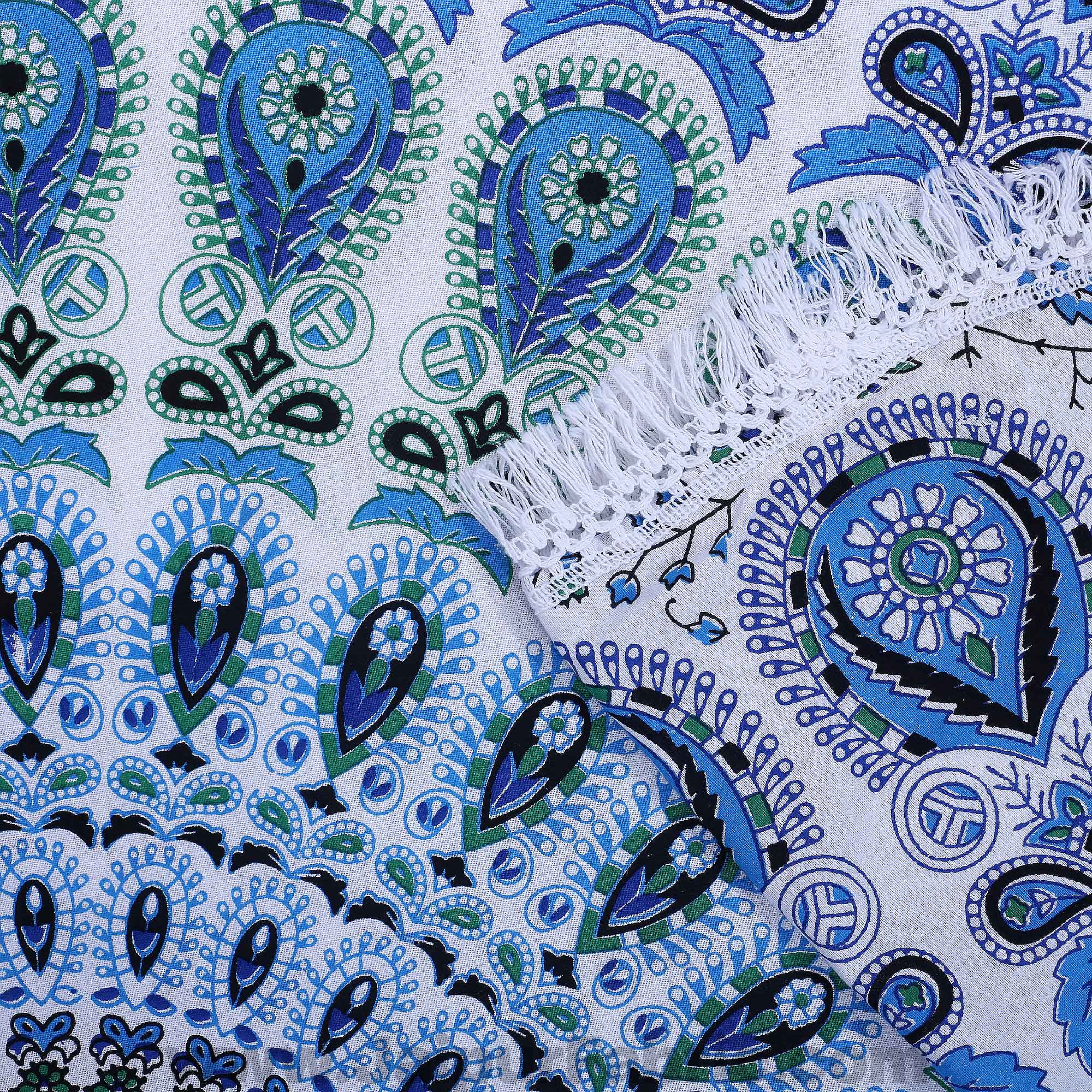 Blue Mandala Printed Wall Hanging Round Roundies Beach Throw Cotton Yoga Mat Table Cloths Table Cover Picnic Mat Tapestry Picnic Blanket Mat 72