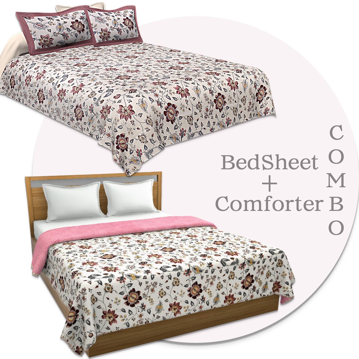 Combo121 Comforter Bedsheet Combo