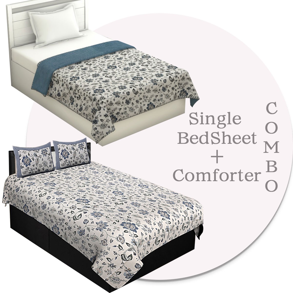 Combo152 Single Bedsheet + Comforter