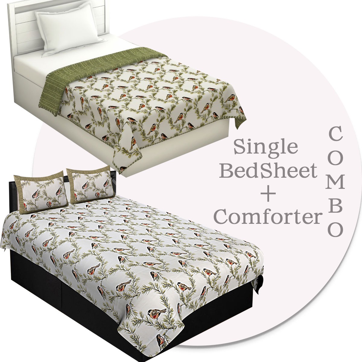 Combo153 Single Bedsheet + Comforter