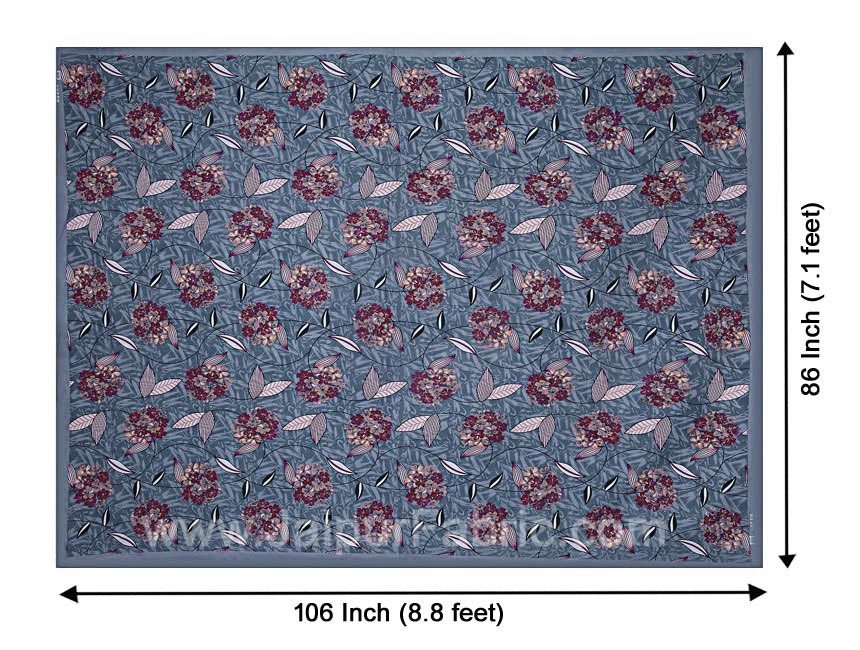 Violet Flowery Double Bedsheet