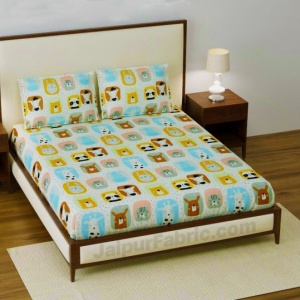 Cutest Kids Fitted BedSheet Supersoft Single Bed Size with 1 Pillow Cover