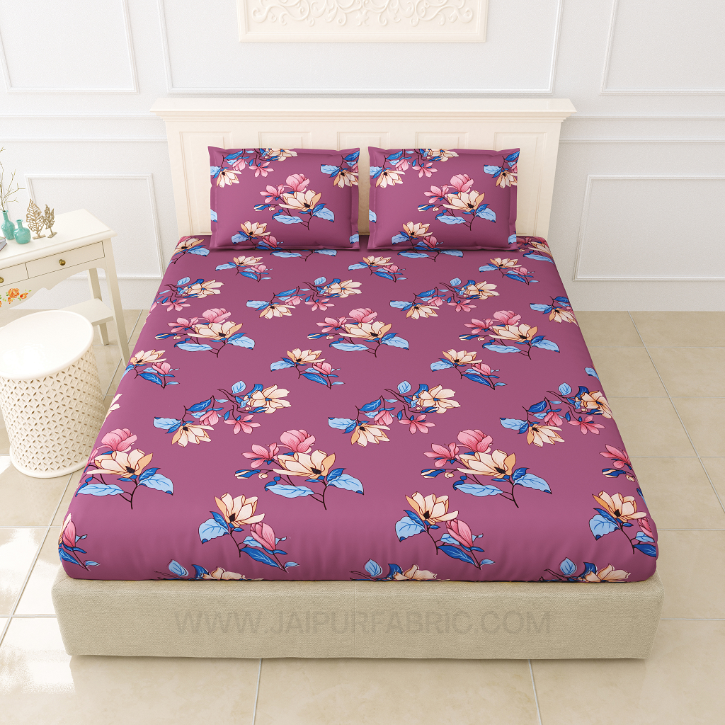 Magenta Lilac King Size Bedsheet