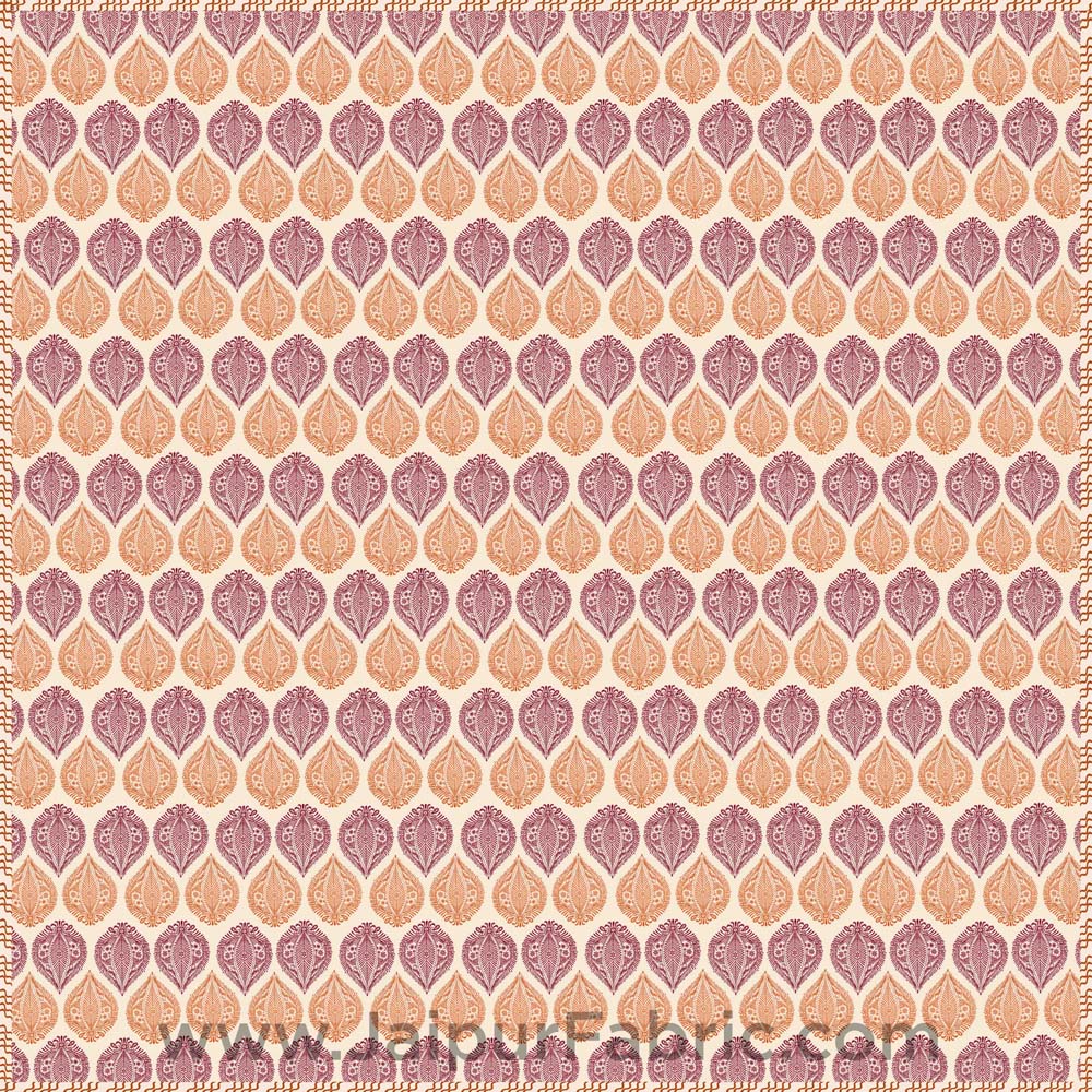 Pure Cotton Orange Ethnic Pattern Reversible Single Bed Dohar