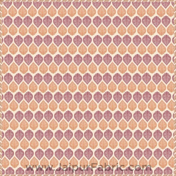 Pure Cotton Orange Ethnic Pattern Reversible Single Bed Dohar